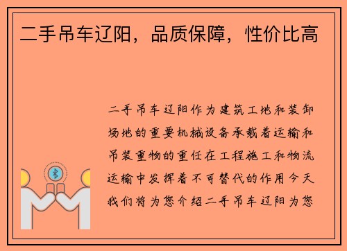 二手吊车辽阳，品质保障，性价比高